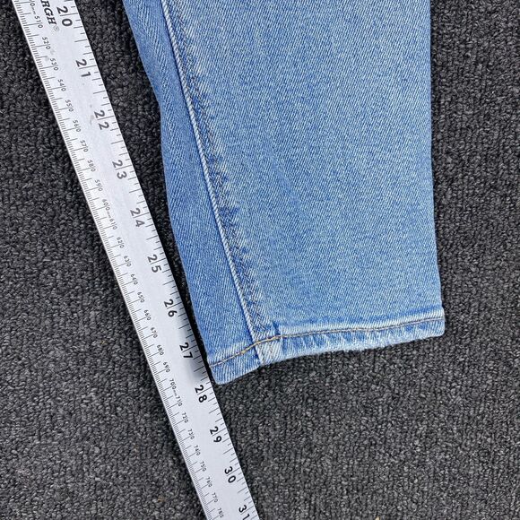 American Eagle Curvy Mom Jeans Raw Hem Light Wash Blue Women’s Size 0 Regular - Picture 7 of 7